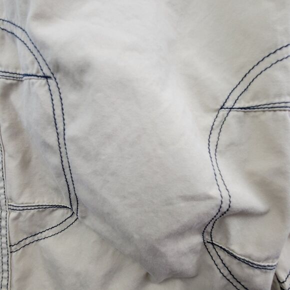 Hanna Andersson khaki Blue Stitch Bermuda Shorts Sz 150 (12) W/Faint Stains - Picture 5 of 9